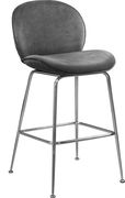 Gray velvet bar stool w/ chrome base by Meridian additional picture 2