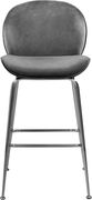 Gray velvet bar stool w/ chrome base by Meridian additional picture 4
