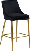 Black velvet bar stool w/ golden metal base by Meridian additional picture 2