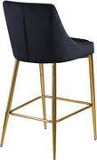 Black velvet bar stool w/ golden metal base by Meridian additional picture 3