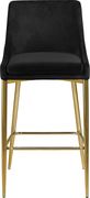 Black velvet bar stool w/ golden metal base by Meridian additional picture 4