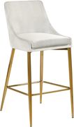 Cream velvet bar stool w/ golden metal base by Meridian additional picture 2