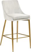 Cream velvet bar stool w/ golden metal base additional photo 2 of 4