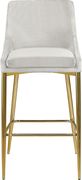 Cream velvet bar stool w/ golden metal base by Meridian additional picture 3