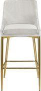 Cream velvet bar stool w/ golden metal base additional photo 3 of 4