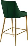 Green velvet bar stool w/ golden metal base by Meridian additional picture 2