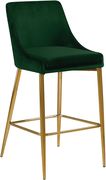 Green velvet bar stool w/ golden metal base by Meridian additional picture 3