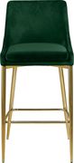 Green velvet bar stool w/ golden metal base by Meridian additional picture 4