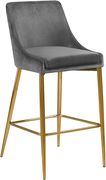 Gray velvet bar stool w/ golden metal base by Meridian additional picture 3