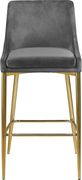 Gray velvet bar stool w/ golden metal base by Meridian additional picture 4