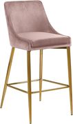 Pink velvet bar stool w/ golden metal base by Meridian additional picture 3