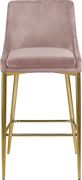 Pink velvet bar stool w/ golden metal base by Meridian additional picture 4