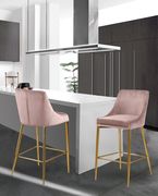 Pink velvet bar stool w/ golden metal base by Meridian additional picture 5