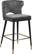 Gray velvet bar stool by Meridian additional picture 2