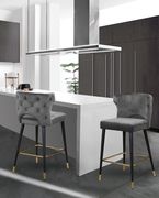 Gray velvet bar stool by Meridian additional picture 5