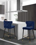 Navy velvet bar stool by Meridian additional picture 2