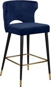 Navy velvet bar stool additional photo 3 of 4