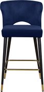 Navy velvet bar stool additional photo 5 of 4