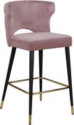 Pink velvet bar stool additional photo 3 of 4