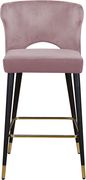 Pink velvet bar stool additional photo 4 of 4