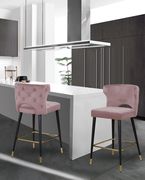 Pink velvet bar stool additional photo 5 of 4
