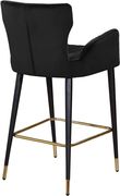 Black velvet bar stool w/ channel tufting by Meridian additional picture 3
