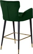 Green velvet bar stool w/ channel tufting by Meridian additional picture 3