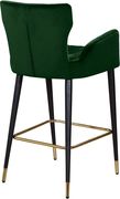 Green velvet bar stool w/ channel tufting additional photo 3 of 4