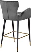 Gray velvet bar stool w/ channel tufting by Meridian additional picture 2