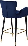 Navy velvet bar stool w/ channel tufting by Meridian additional picture 2