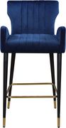 Navy velvet bar stool w/ channel tufting by Meridian additional picture 4