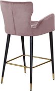 Pink velvet bar stool w/ channel tufting by Meridian additional picture 2