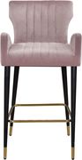 Pink velvet bar stool w/ channel tufting by Meridian additional picture 4