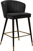 Black velvet modern bar stool by Meridian additional picture 2