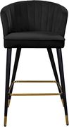Black velvet modern bar stool by Meridian additional picture 4