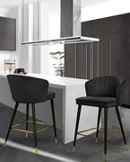 Black velvet modern bar stool by Meridian additional picture 5