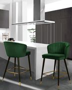 Green velvet modern bar stool by Meridian additional picture 5