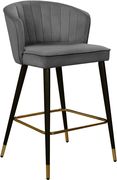 Gray velvet modern bar stool by Meridian additional picture 3