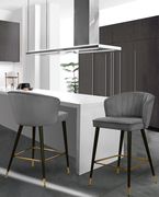 Gray velvet modern bar stool by Meridian additional picture 5