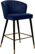 Navy velvet modern bar stool by Meridian additional picture 3