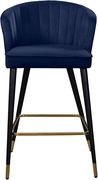 Navy velvet modern bar stool by Meridian additional picture 4