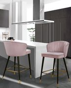 Pink velvet modern bar stool by Meridian additional picture 5