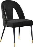 Black velvet dining chair w/ nailhead trim by Meridian additional picture 3