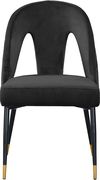 Black velvet dining chair w/ nailhead trim by Meridian additional picture 4