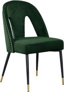 Green velvet dining chair w/ nailhead trim by Meridian additional picture 3