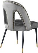 Gray velvet dining chair w/ nailhead trim by Meridian additional picture 2