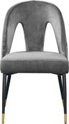 Gray velvet dining chair w/ nailhead trim by Meridian additional picture 4