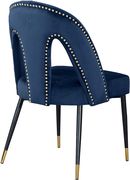 Navy velvet dining chair w/ nailhead trim by Meridian additional picture 2
