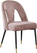 Pink velvet dining chair w/ nailhead trim by Meridian additional picture 3
