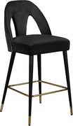 Black velvet stylish bar stool w/ black/gold legs by Meridian additional picture 3